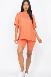 Loose Fit Top & Bike Shorts Set