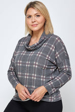 Load image into Gallery viewer, Plus Size Soft French Terry Plaid Top 17668-T