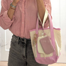 Load image into Gallery viewer, Dual Color Coin Purse Key Chain Wristlet