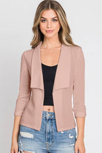 Load image into Gallery viewer, Casual Work Ruched 3/4 Sleeve Open Front Blazer