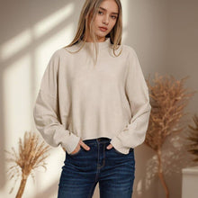 Load image into Gallery viewer, Mock Neck Fall Crop Sweater