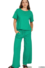 Load image into Gallery viewer, Cotton Slub Short Sleeve Tee &amp; Pants Set SI-28831