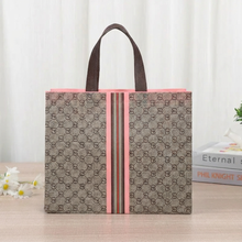 Load image into Gallery viewer, Luxury Grid Pink Stripes Non-woven Gift Bag