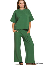 Load image into Gallery viewer, Ribbed Round Neck Tee And Pants Set