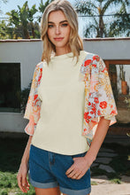 Load image into Gallery viewer, Fashion-W Floral Patchwork Half Batwing Sleeve Blouse