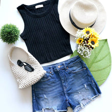 Load image into Gallery viewer, `.Ribbed Sleeveless Crop Tank Top