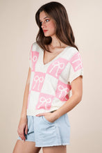 Load image into Gallery viewer, 12W3370N-Bow Grapic Knit Summer Sweater Top