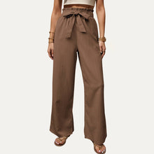 Load image into Gallery viewer, Relaxed But Chic High Waist Tie-Front Wide-Leg Pants