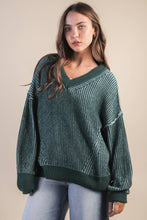 Load image into Gallery viewer, 12W3376N-Oversized Two Tone Knit Casual Sweater Top