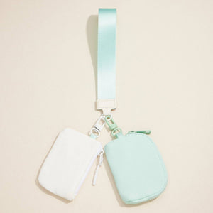 Dual Color Coin Purse Key Chain Wristlet