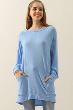 Load image into Gallery viewer, CWTTL1491-P_PLUS SIZED R NECK LONG SLEEVE SLUB LONG KNIT TOP