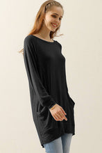 Load image into Gallery viewer, CWTTL1491-P_PLUS SIZED R NECK LONG SLEEVE SLUB LONG KNIT TOP