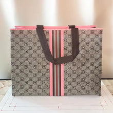 Load image into Gallery viewer, Luxury Grid Pink Stripes Non-woven Gift Bag