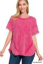 Load image into Gallery viewer, Washed Baby Waffle Short Sleeve Top