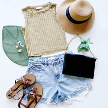 Load image into Gallery viewer, `.Ribbed Sleeveless Crop Tank Top