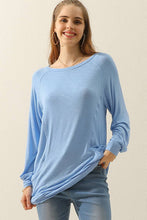 Load image into Gallery viewer, CWTTL1491-P_PLUS SIZED R NECK LONG SLEEVE SLUB LONG KNIT TOP