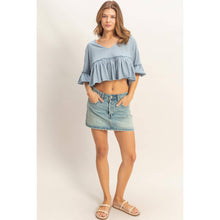 Load image into Gallery viewer, V-Neck Ruffle Hem Top