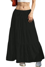 Load image into Gallery viewer, CWBLS0558 _SOLID COLOR STITCHING ELASTIC WAIST MAXI SKIRT