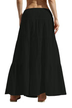 Load image into Gallery viewer, CWBLS0558 _SOLID COLOR STITCHING ELASTIC WAIST MAXI SKIRT