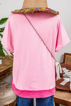 Load image into Gallery viewer, Fashion-W Two Tone Half Buttons Collared T Shirt