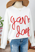 Load image into Gallery viewer, Fashion-W Tinsel Game Day Drop Shoulder Graphic Sweatshirt