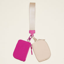 Load image into Gallery viewer, Dual Color Coin Purse Key Chain Wristlet