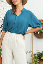 Load image into Gallery viewer, CWTBLS201_JOHNNY COLLARS SHORT SLEEVE BLOUSE TOP
