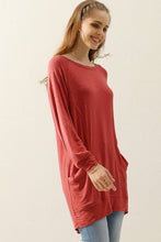 Load image into Gallery viewer, CWTTL1491-P_PLUS SIZED R NECK LONG SLEEVE SLUB LONG KNIT TOP
