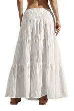 Load image into Gallery viewer, CWBLS0558 _SOLID COLOR STITCHING ELASTIC WAIST MAXI SKIRT