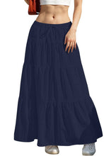 Load image into Gallery viewer, CWBLS0558 _SOLID COLOR STITCHING ELASTIC WAIST MAXI SKIRT