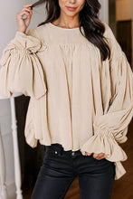 Load image into Gallery viewer, Pleated Ruffle Long Sleeve Chiffon Blouse | S-XL
