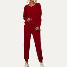 Load image into Gallery viewer, Chic And Cozy Ribbed Two-Piece Loungewear Set