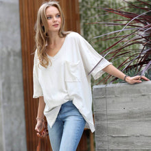 Load image into Gallery viewer, ".....Oversized Cotton Raw Edge Boyfriend Tee