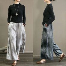 Load image into Gallery viewer, Striped Casual Straight Leg Cropped Trousers