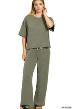 Load image into Gallery viewer, ..0903 Raised Rib Short Sleeve Tee &amp; Pants Set SI-28709
