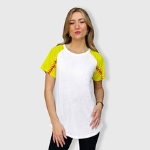 Load image into Gallery viewer, Softball Raglan Short Sleeve Tee
