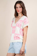 Load image into Gallery viewer, 12W3370N-Bow Grapic Knit Summer Sweater Top