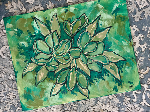 Moody Magnolias Painting