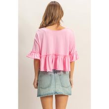 Load image into Gallery viewer, V-Neck Ruffle Hem Top