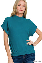 Load image into Gallery viewer, Mock Neck Short Sleeve Sweater