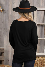 Load image into Gallery viewer, CWTTL1401-P_3/4 SLEEVE WITH NECK STRING DETAILED TOP