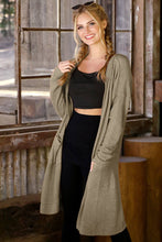 Load image into Gallery viewer, CWOCAL529_Long Sleeve Casual Open Front Long Cardigan