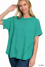 Load image into Gallery viewer, Washed Baby Waffle Short Sleeve Top