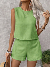 Load image into Gallery viewer, Solid color tank shorts fashion two-piece set