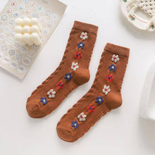 Load image into Gallery viewer, Women's simple style flower pattern socks