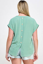 Load image into Gallery viewer, Plus Size Top - Button Down with Dolman Short Sleeve SS2536