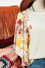 Load image into Gallery viewer, Fashion-W Floral Patchwork Half Batwing Sleeve Blouse