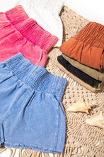Load image into Gallery viewer, NP70123-High-Waist Washed Twill Shorts