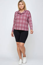Load image into Gallery viewer, Plus Size Soft French Terry Plaid Top 17668-T
