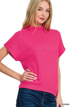 Load image into Gallery viewer, Mock Neck Short Sleeve Sweater